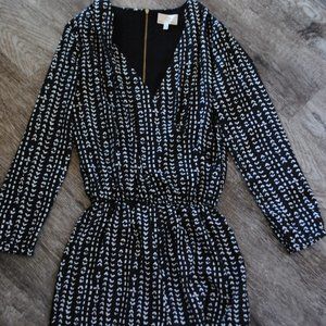 Black and White Long Sleeve Romper